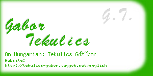 gabor tekulics business card